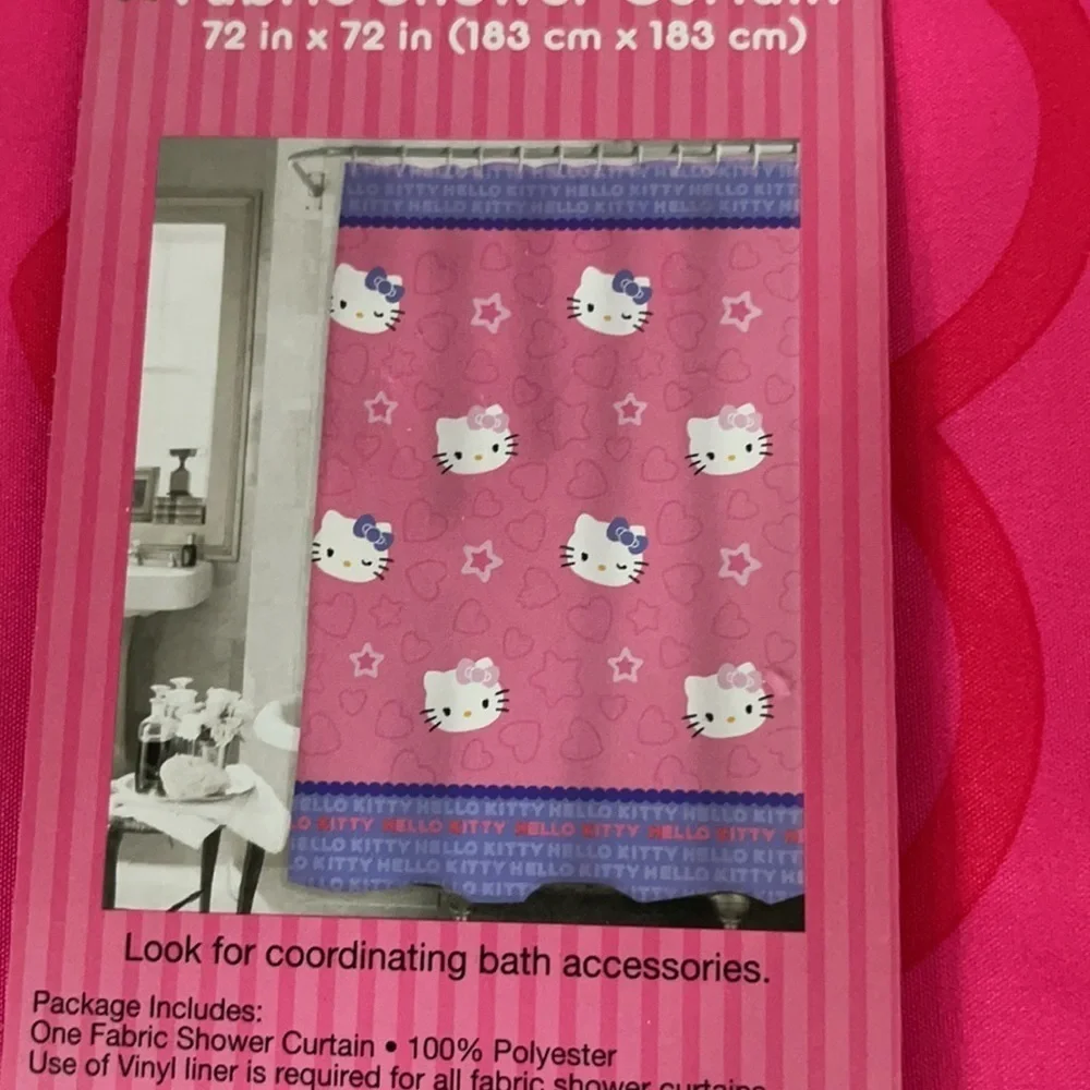 HELLO KITTY FABRIC SHOWER CURTAIN